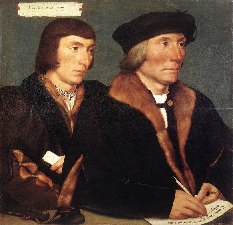 HOLBEIN, Hans the Younger Double Portrait of Sir Thomas Godsalve and His Son John oil painting picture